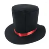 Bérets magicien chapeau haut de forme noir effectué carnaval discothèque Bowler Jazz scène T8NB