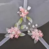 Hårklipp kinesiska kvinnliga pinnar stift kvinnlig rosa blommor ättiksyra bulle hållare pinne för cheongsam han kläd te slitage