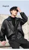 2021 Mens Loose Style Motorcycle Biker Leather Men Fi Leather Coats Male Bomber Jacket b93e#