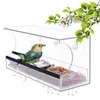 Другие принадлежности для птиц Кормушка с YO-окном Съемный лоток для семян с прочными присосками Дренажные отверстия для наблюдения в помещении с близкого расстояния