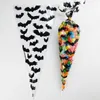 Gift Wrap 50pcs/Lot DIY Candy Bag Wedding Favors Halloween Christmas Party Decor Sweet Cellophane Print Cone Storage With Organza Pouches