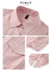 Chemisiers pour femmes Chemises Vimly rose mince col Polo chemise pour femme ourlet irrégulier chemise boutonnée et chemise 2024 printemps ample décontracté haut pour femme 16559L240328