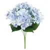 Dekorativa blommor Artificial Silk 7 Big Head Hydrangea Bouquet for Wedding Room Home El Party Decoration and Holiday Gift Blue