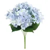 Decoratieve bloemen kunstzijde 7 grote hoofd hortensia boeket voor trouwzaal thuis El feestdecoratie en vakantiecadeau blauw