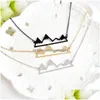 Pendentif Colliers Nouvelle forme de pic de montagne pour femmes Gold Sier Black Snowcap Snowy Top Charm Chaînes Bijoux de mode Drop Livraison Penda Dhgay