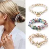 New crystal pearl hair rope handmade elastic bead ponytail fixator for women and girls with AB18 headband