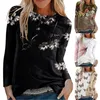 Women's T Shirts Womens Long Sleeve Tops Casual Blouse Crew Neck Tunic Basic Floral Printed Tee Spring Ladies Sweatshirts