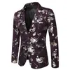 Luxe Brzing Designs Costumes de mariage de bal pour hommes Floral Print Busin Casual Slim Blazer Discothèque Mens Victorien Veste Manteau c3UI #