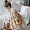 Jackor Spring Kids Thin Loose Mid Length Jacket For Girls Button O Neck Cute Clothing Cotton Coat Toddler Barn Outwear 6