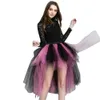 Stock Rainbow High Low spódnice krawat tiul tiulle tutu spódnica zgiełk petticoat klubowa odzież fantazyjna sukienka Carnival CPA5600