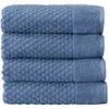 Great Bay Home Handtuch-Set aus 100 % Baumwolle in Blau, 4 weiche (76,2 x 132,1 cm), sehr saugfähige, schnell trocknende Badetücher |Grayson-Kollektion (4-teiliges Set, Blau)