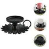 Candle Holders Candlestick Graceling Metal Holder Desktop Adornment Stand Retro Iron With Tray