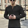 loose T-Shirts Casual Men's Clothing 2024 Exercise Breathable Lg Sleeves Run Sportswear Zipper T-Shirt Man Clothes Large Size z9cq#