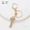 Lanyards Keychains Luxury Rhinestone Crown 26 Letters Car Keychain Accessories Creative A-Z Initialations Gold Keyring Women Ornament 2024