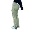 Pantaloni da donna multitasche stile hip-hop elegante cargo a vita alta con tasche multiple in tessuto morbido per donna