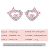 Stud Earrings JIALY European S925 Sterling Silver CZ Sweetheart For Women Birthday Party Gift Wedding Jewelry