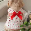 Robe de chien imprimé coeur avec arc idéal pour les célébrations OCN spéciaux - Disponible en petites, moyennes et grandes tailles