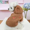 Köpek giyim mini ayı baskı sıcak peluş evcil hayvan tasarımcısı chihuahua kedi sweatshirt yıl kış kıyafetleri küçük orta köpek tulum