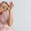 Девушка моды Принцесса винтажное платье Тул ребенок vestido puff ineeve розовый свадебный день рождения