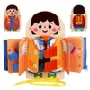 Nuevo Tablero de actividades Montessori de madera para niños pequeños, aprendizaje a vestir, juguete de habilidades de vida básica, juguetes de desarrollo para bebés