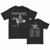 Hombres Mujeres 2023 Beyce Renaissance Shirt Merchandise World Tour Cott Tops Dos lados Manga corta Cuello redondo Tees v4pp #