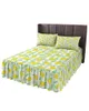 Spódnica z łóżkiem żółte zielone liście paski elastyczne paski z poduszkami z poduszkami materaca pokrywa pościeli arkusz