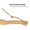 Hammer Sundick Camping Hammer Beech Handle Tält Peg Stake Puller med Lanyard Steel/Copper Head Outdoor Tools för bergsbestigning Vandring