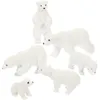 Décorations de jardin 6pcs Belle White Bear Ornement Décor Miniature Polar Micro Paysage