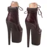 Танцевальные туфли Leecabe, 20 см/8 дюймов, ботинки из искусственной кожи на высоком каблуке для танцев на платформе с верхним шестом