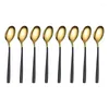 Kahve Kepçeleri SV-Tespit Spoons 8 PCS Paslanmaz Çelik 7.8 inç Teaspoons Akşam Yemeği Küçük Set Bulaşık Makinesi Güvenli