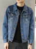 denim Jackets Man Casual Slim Jeans Coat for Men Butt Blue Worn Blazer Short Board Korea Korean Popular Clothes Original G 49iJ#