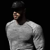 Hommes Marque Fitn Running Lg Manches Gym T-shirt Compri Quick Dry Fit Chemises Sportswear Mâle Formation Sport Skinny Tee c8Qk #