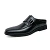 Casual Schuhe Sommer 2024 Business Halbe Für Männliche Schwarz Loafer Hausschuhe Herren Rutschen Keine Slip Leder Männer Wohnungen Slipper maultiere