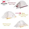 Tende e rifugi Naturehike Upgrade 20D 10D Cloud Up 2 Tenda da campeggio Tenda da trekking per esterni impermeabile in nylon ultraleggero per 2 persone con tappetino da viaggio24327