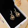 Kolczyki Dangle Sweet Rhinestone cyrkon Tulip Flower Drop for Women Light Luksus Style Party Jewelry