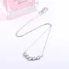 Pendentifs Pekurr 925 en argent Sterling cristal Rectangle gemmes bande colliers pour femmes Zircon perles bijoux de mode