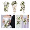Decoratieve bloemen Wedding Bridal Bouquet Artificial Romantic Decor Hand Bloem voor festivalceremonie