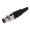 2024 1Pcs High Quality Mini XLR 3 4 Pin Female Plug Small XLR Audio Microphone Connector for MIC Soldering Straight