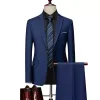 2 PCS Trajes Set Blazers Chaqueta Pantalones / 2023 Fi Nuevos Hombres Casual Boutique Busin Plaid Slim Dr Formal Coat Pantalones A0XA #