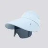 Szerokie czapki rdzeniowe Regulowane sportowe słońce Ochrona UV z okularami Pusty Top Hat Solid Bucket Summer