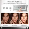 Decovesta Crushed Diamond Trucco illuminato Vanity Tounch Control Luci dimmerabili, rotazione di 360 ° Supporto da tavolo Specchio cosmetico con ingrandimento 10X 2024 Novità