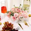 Vaser mittpunkt matbord blommor arrangemang klara akrylblomma vas rund transparent med 12 hål bröllop dekorativ