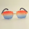Nuovi occhiali da sole con lenti incisione quadrata calda 8300177, visiera parasole alla moda, occhiali da sole con gambe a specchio con corna nere naturali pure, personalizzazione privata