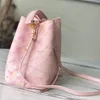 Women Leather Crossbody Shoulder Bags Messenger Bucket Bag Detachable Strap Cross Body String Painted Iridescent Grain Drawstring Closure