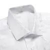 Men's Dress Shirts Silvery Mens Silk Classic Pink Green Blue White Black Spring Autumn Long Sleeve Lapel Shirt Wedding Business Gifts Hi-Tie