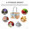 Storage Baskets Blush Flower Baskets er Handle Baskets For Blankets Oval Party Favors Rustic Baby Shower Straw Fruit Girl Blankets