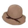 Sombreros de ala ancha Bow Ladies Bucket Hat Pequeños aleros Primavera y verano Viajes Playa Fishman Todo fósforo Protector solar Sun Straw Womn