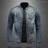 Jaquetas masculinas Estilo Europeu Americano Moda Tudo Festa Lazer Modelo de Motocicleta Qualidade Denim Top Masculino Zipper Retro