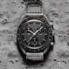 Bioceramic Planet Moon Mens Watches High Quality Full Function Chronograph Designer Watches Mission Mercury 42mm Nylon Watches Quartz Clock Relogio Masculino 02