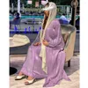 Ubranie etniczne Sukienka Muzułmańska 2 -częściowy zestaw Abayas Kobiety Autumn Elegancka Arab Arab Maroko Hijab Abaya Dubai Turcja Islam Kaftan Musulmane